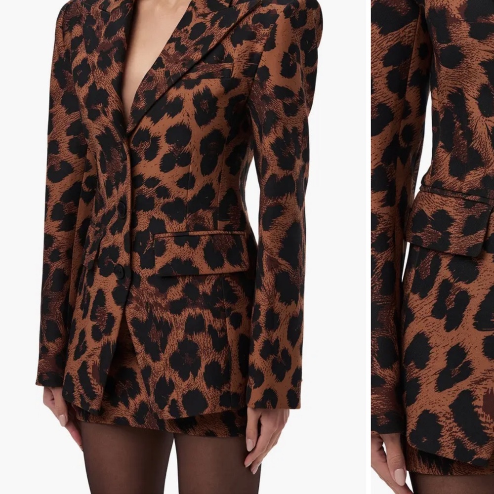 ❌SOLD❌ NWT Naked Wardrobe Leopard Power Shoulder Blazer